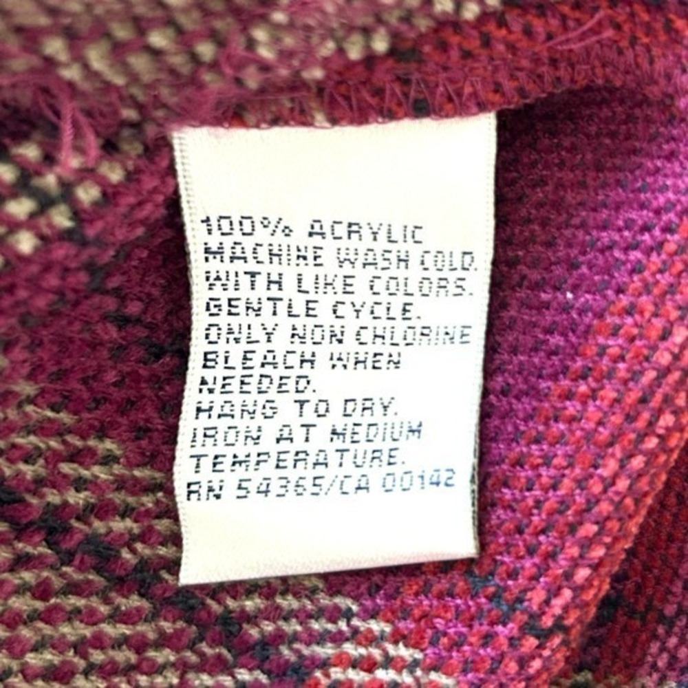 Allison Daley Red & Pink Plaid Zip Up Jacket Long Sleeve Jacket Coat Size 16W - Picture 10 of 11